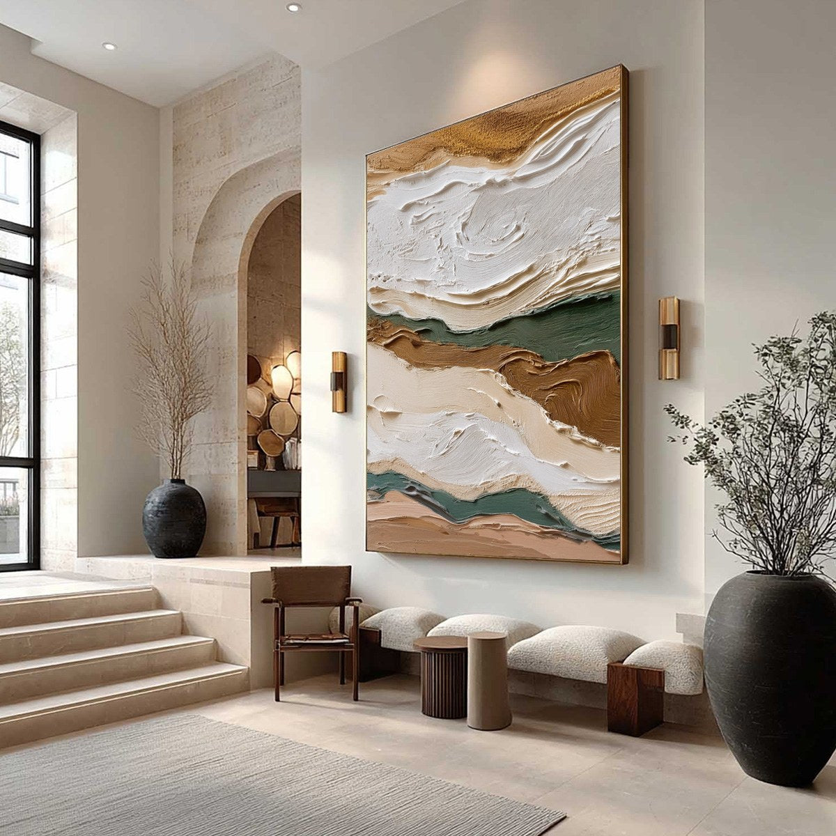 TERRA VEINS: Textured Wabi Sabi Abstract Earth Landscape Painting - Image 7