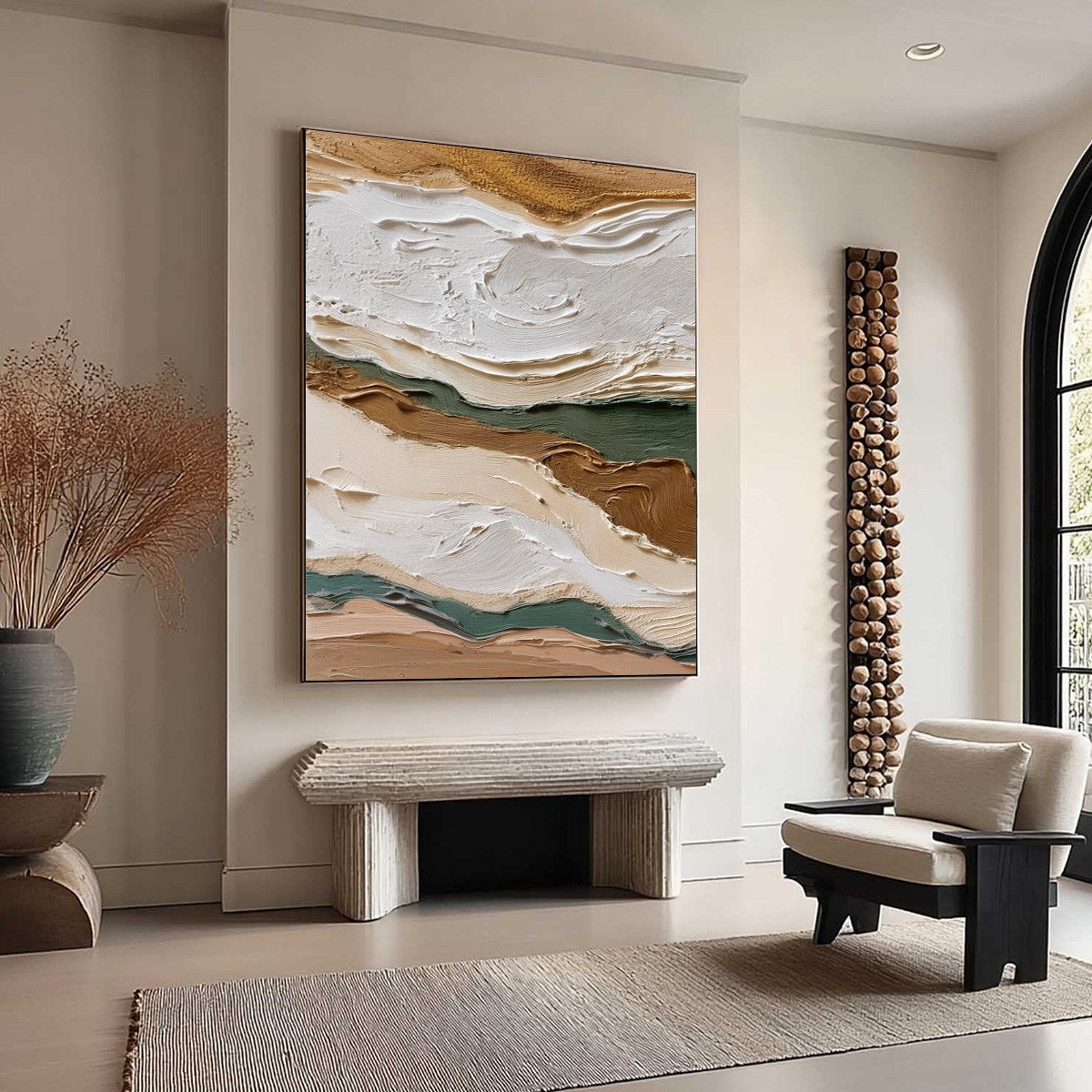 TERRA VEINS: Textured Wabi Sabi Abstract Earth Landscape Painting - Image 8