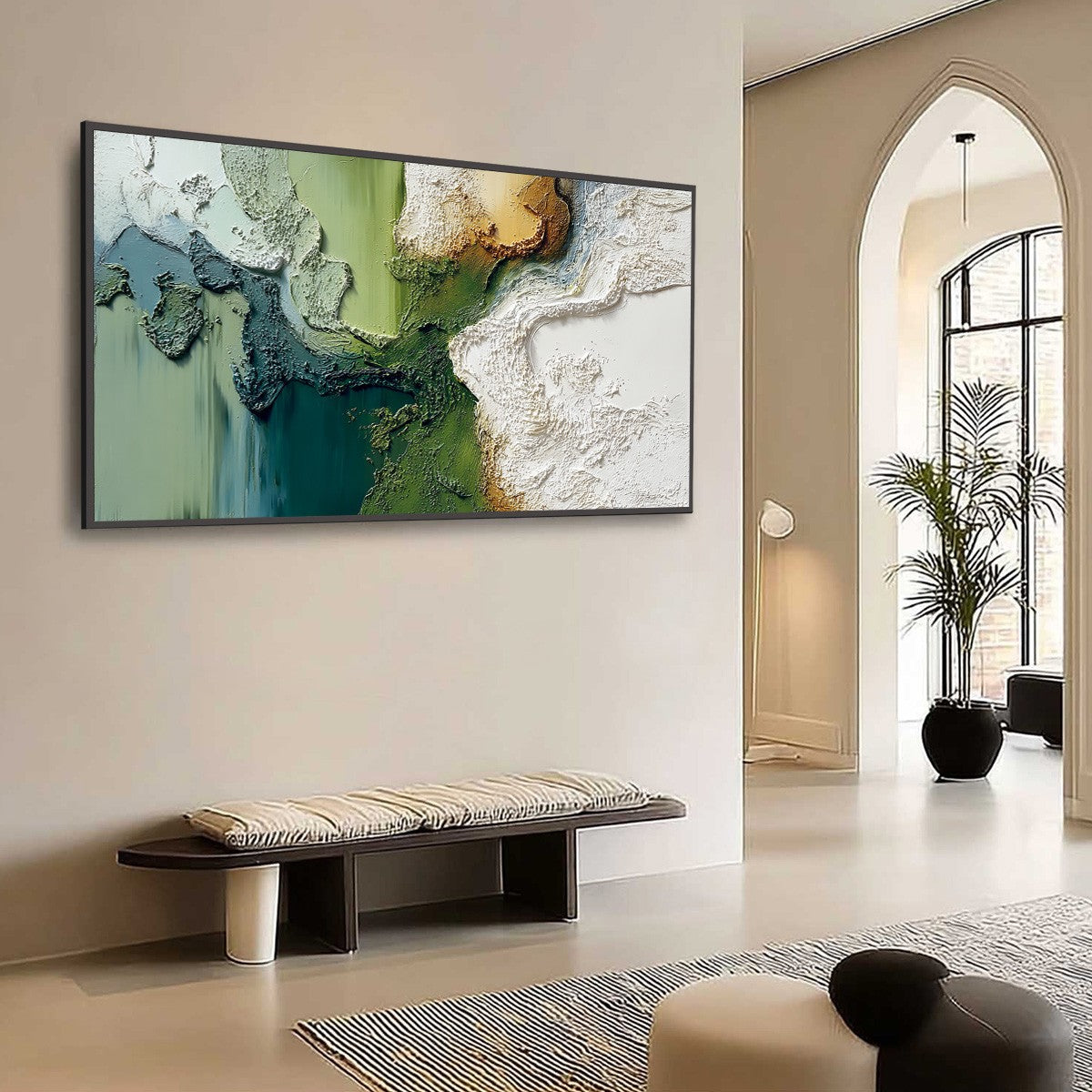 TERRA VERDE: Textured Abstract Earth Tone Landscape Painting - Image 7