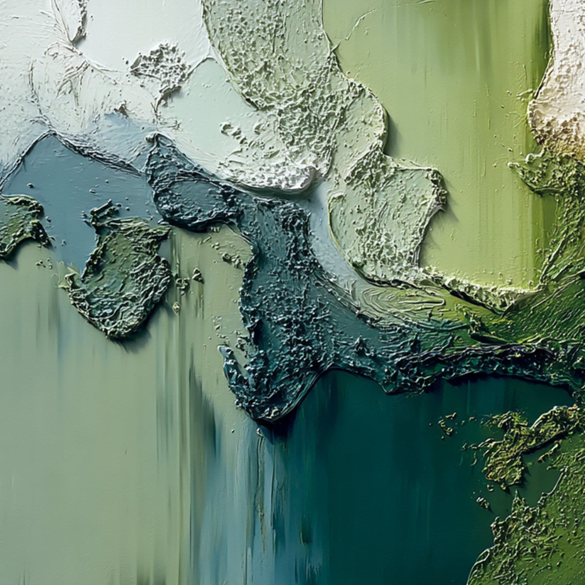 TERRA VERDE: Textured Abstract Earth Tone Landscape Painting - Image 3