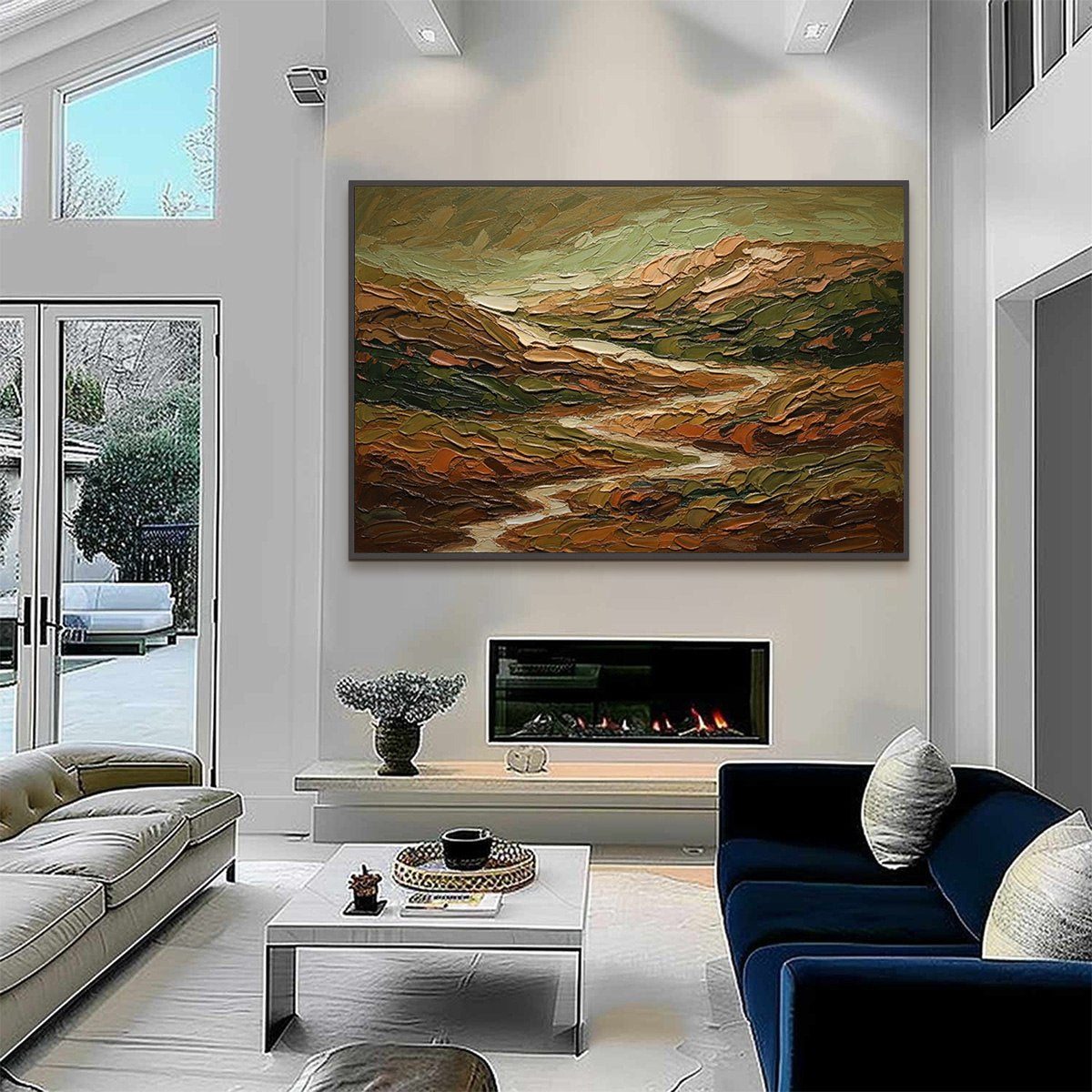 TERRA VISTA: Heavily Textured Abstract Landscape Oil Painting - Image 6