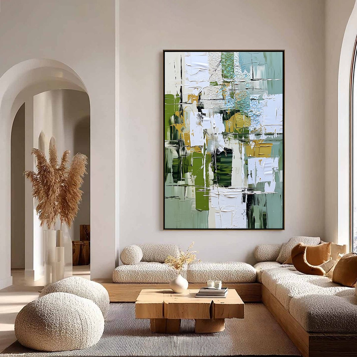 TERRACE VIEW: Textured Abstract Impasto Landscape Painting - Image 4