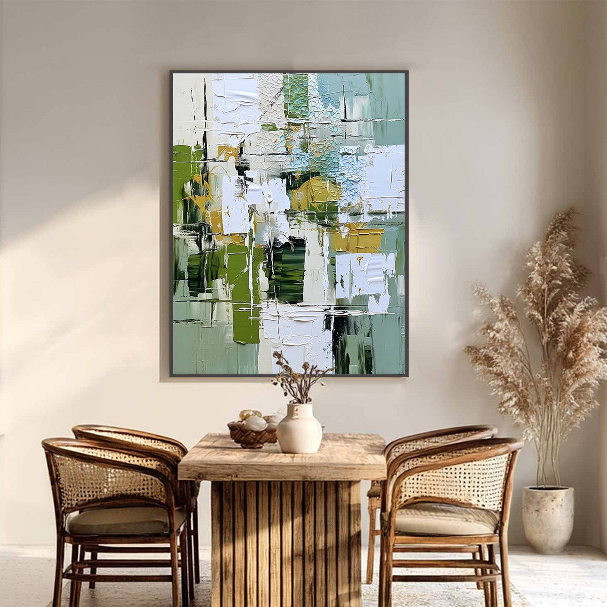 TERRACE VIEW: Textured Abstract Impasto Landscape Painting - Image 2