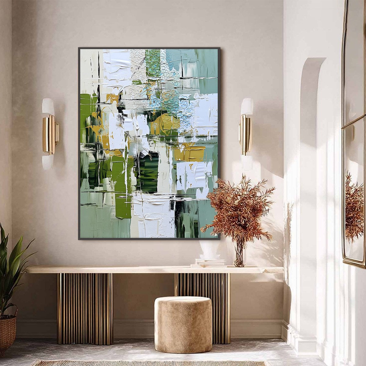 TERRACE VIEW: Textured Abstract Impasto Landscape Painting - Image 6