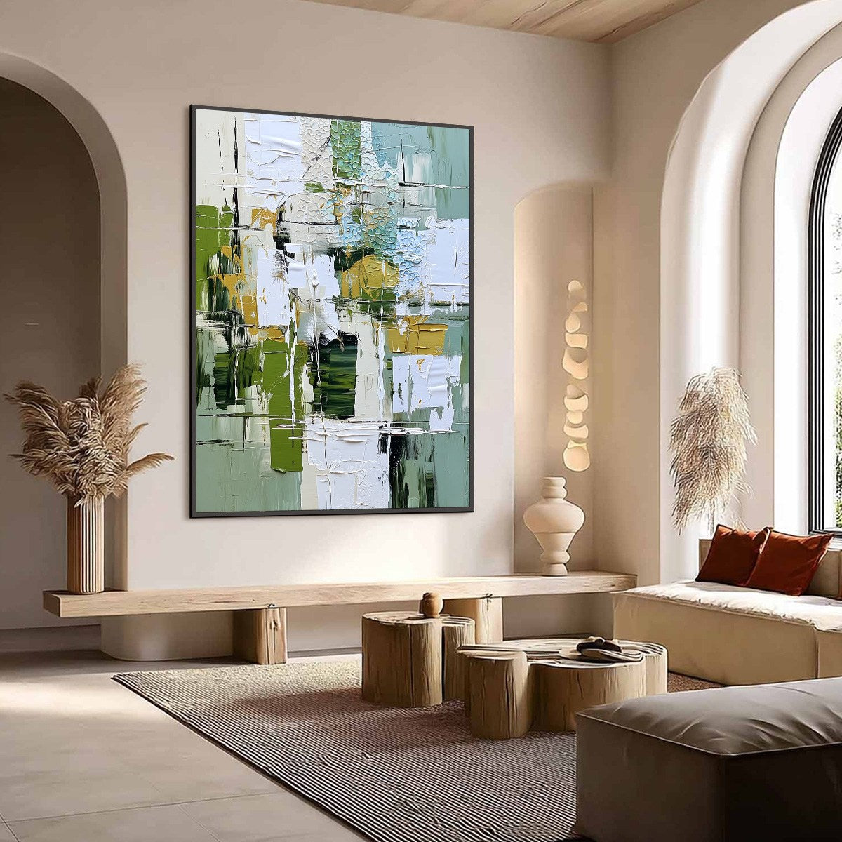 TERRACE VIEW: Textured Abstract Impasto Landscape Painting - Image 7