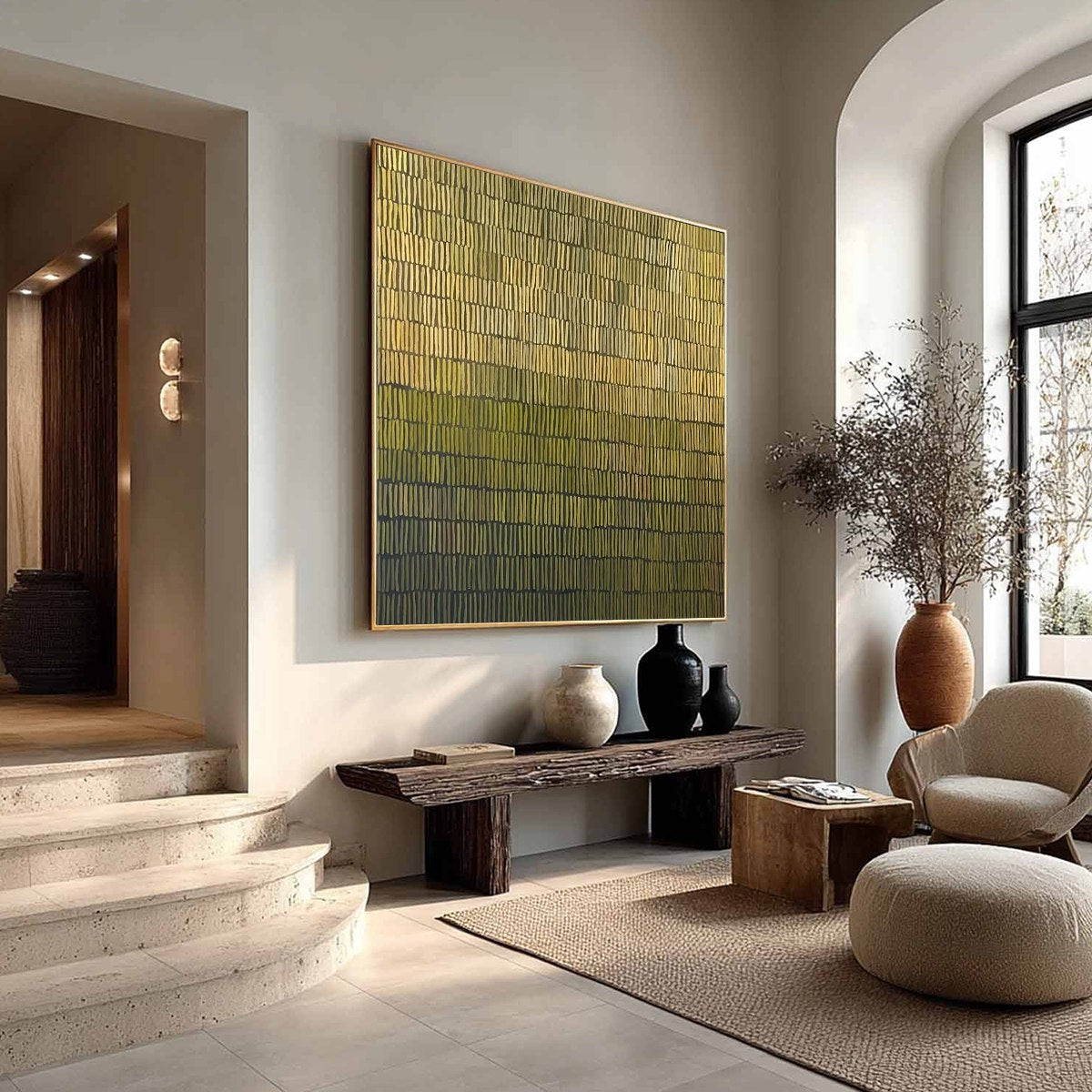 TERRACED SERENITY: Wabi Sabi Minimalist Abstract Painting - Image 8