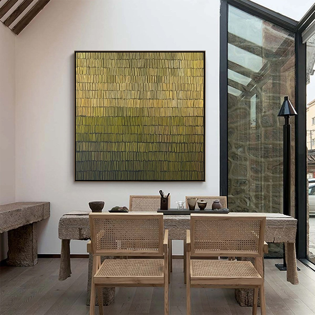 TERRACED SERENITY: Wabi Sabi Minimalist Abstract Painting - Image 4