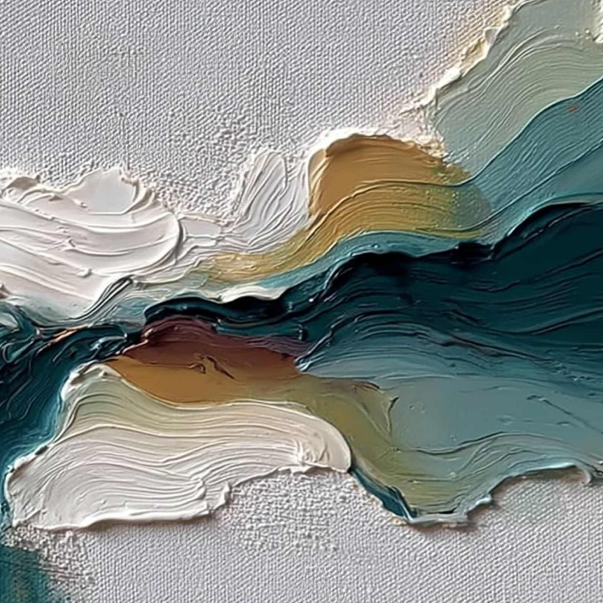 TERRAFLOW: Large Horizontal Abstract Impasto Landscape Painting - Image 5