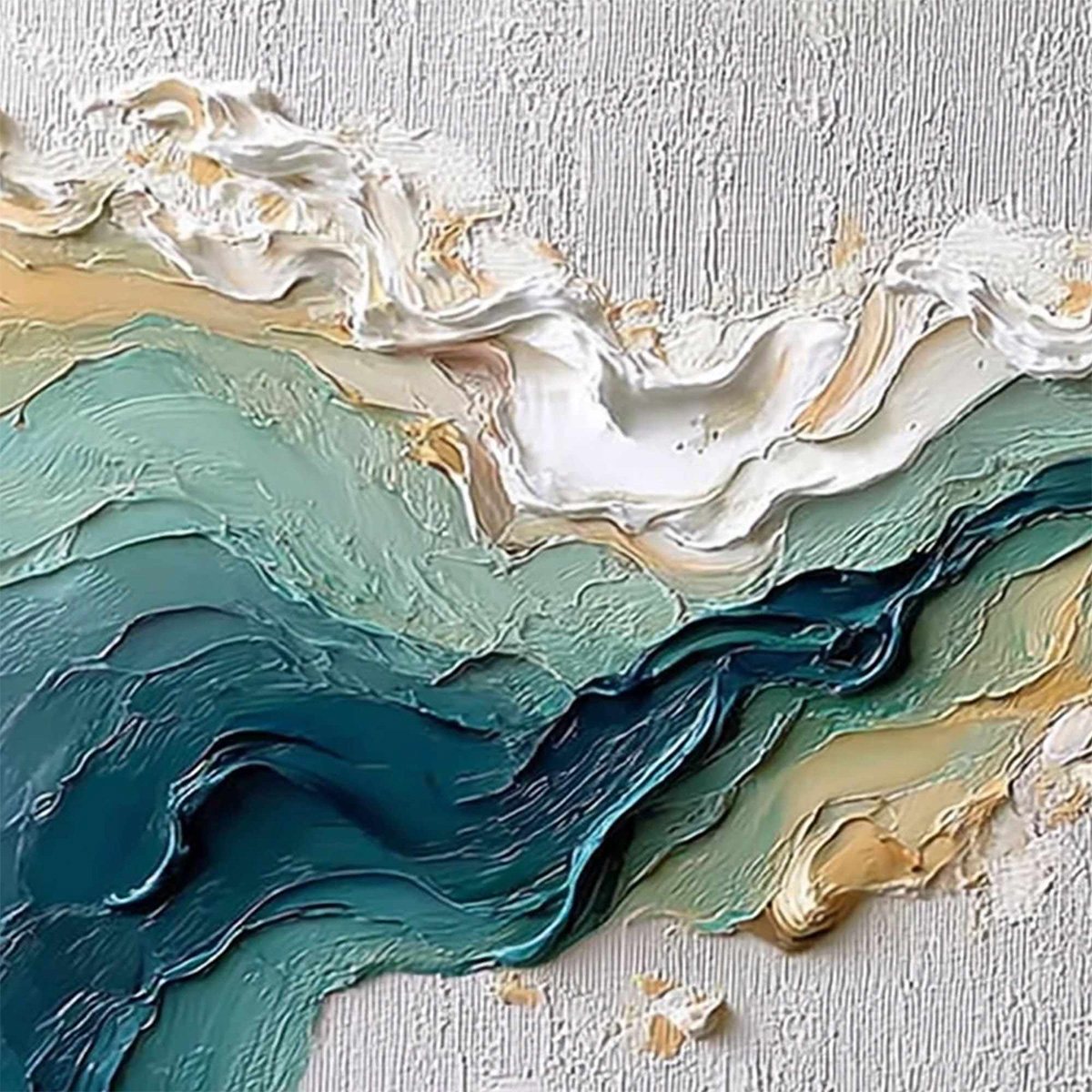 TERRAFLUX: Large Abstract Landscape Heavy Texture Palette Knife Painting - Image 3