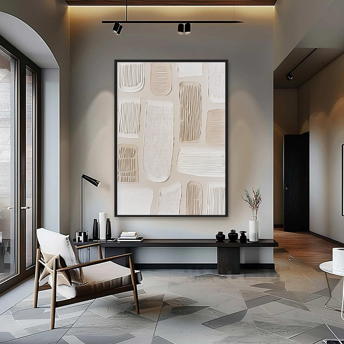 TERRAFORMS: Textured Wabi Sabi Abstract Painting in Neutral Tones - Image 2