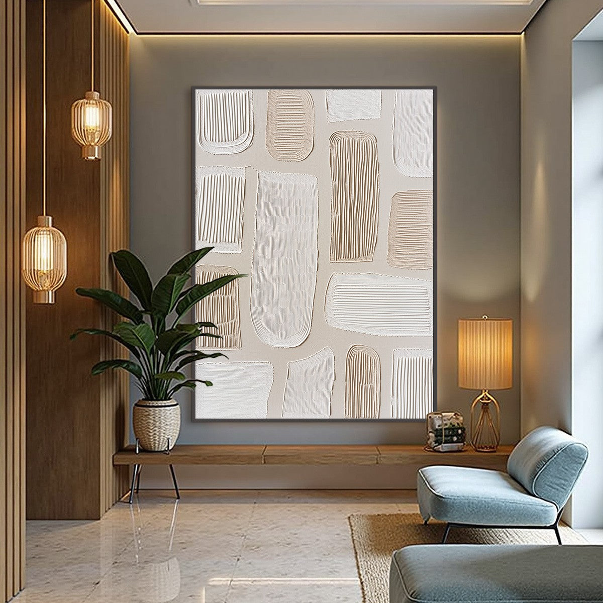TERRAFORMS: Textured Wabi Sabi Abstract Painting in Neutral Tones - Image 4