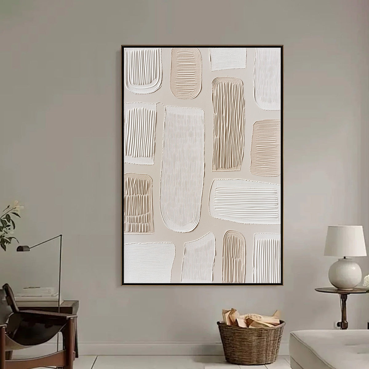 TERRAFORMS: Textured Wabi Sabi Abstract Painting in Neutral Tones - Image 6