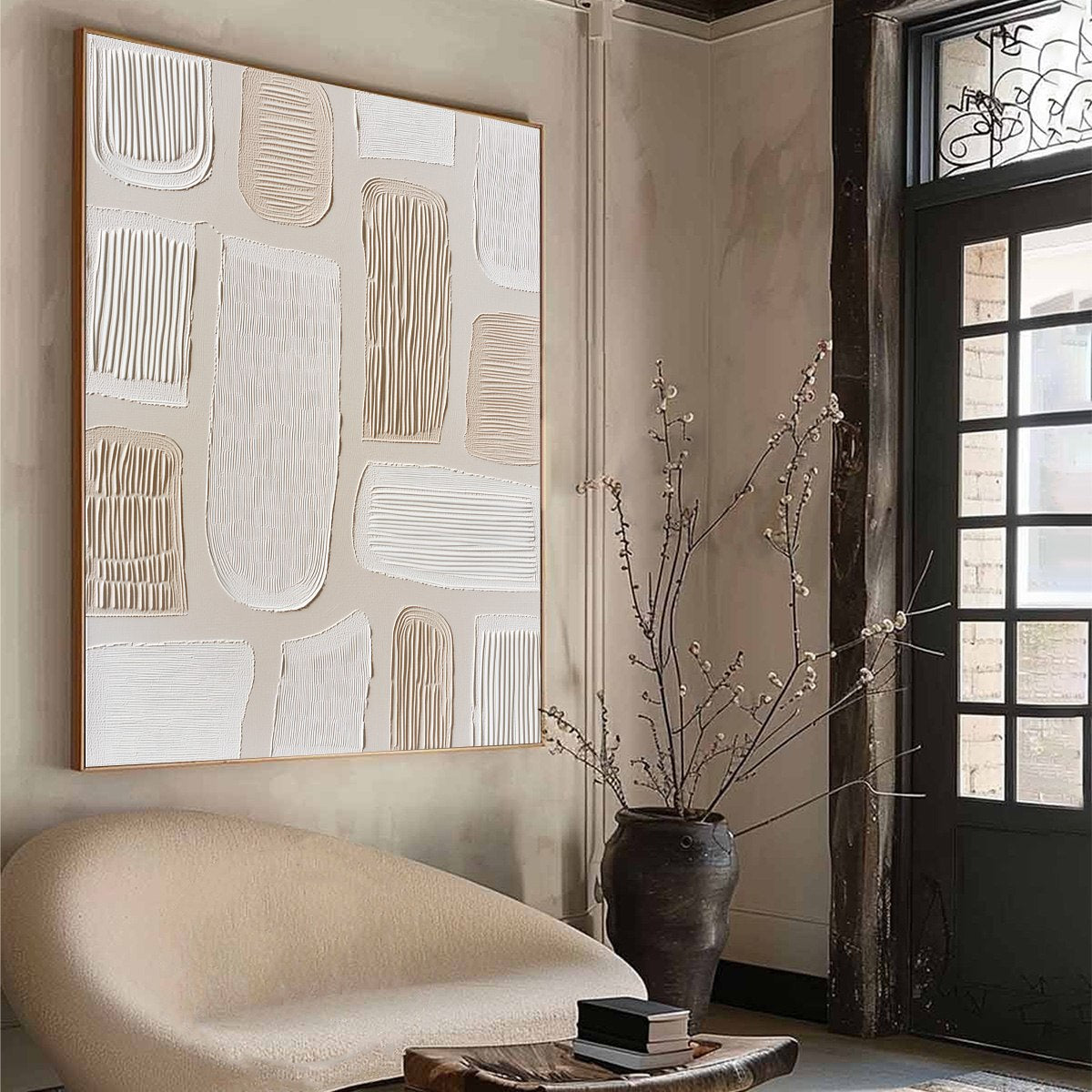 TERRAFORMS: Textured Wabi Sabi Abstract Painting in Neutral Tones - Image 8