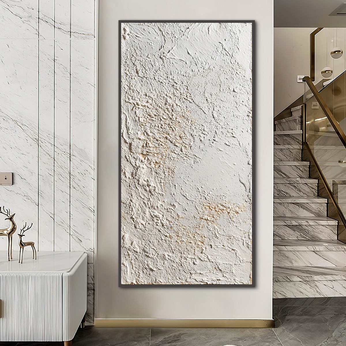 TERRA ALBA: Textured Wabi Sabi Minimalist Abstract Painting - Image 2