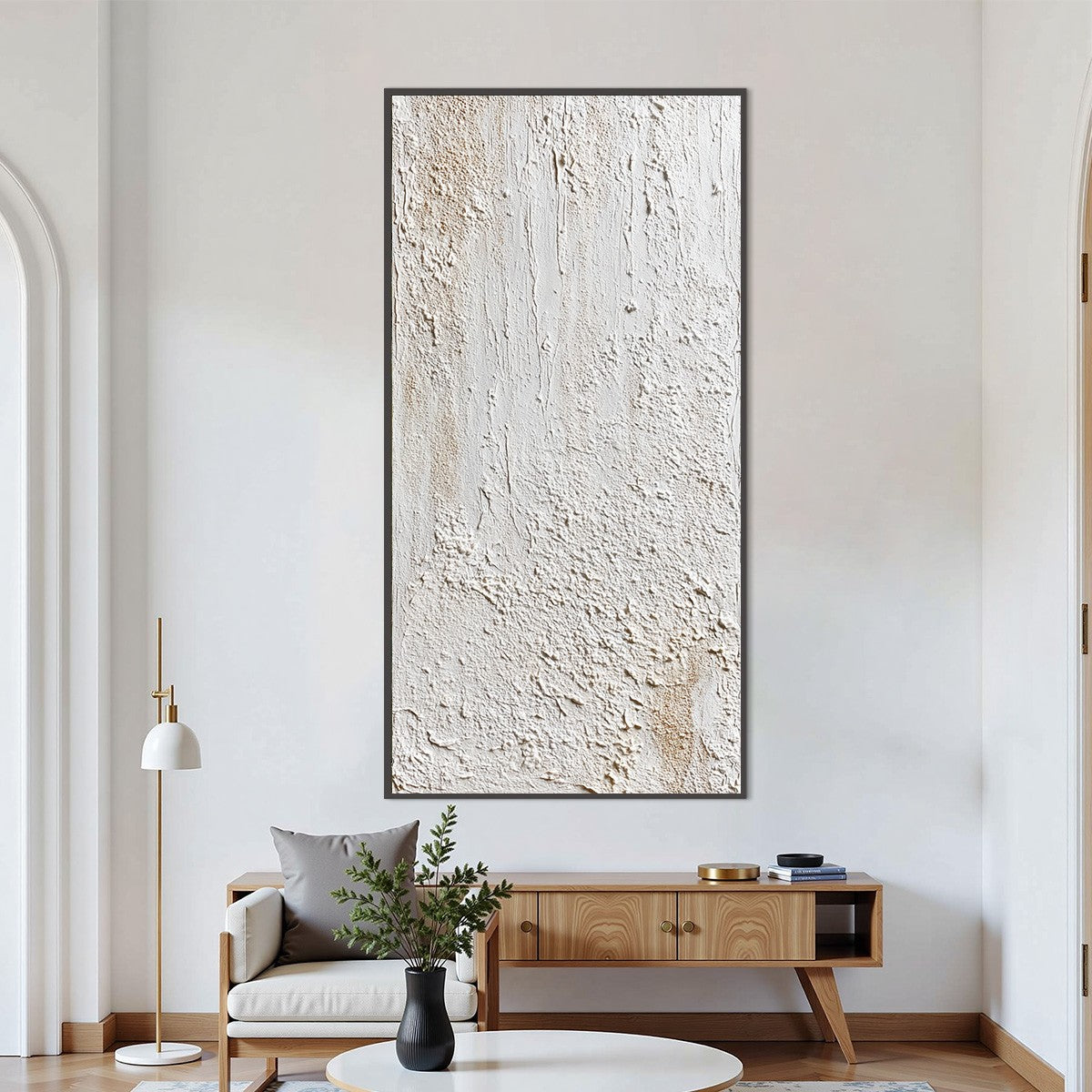 TERRA ALBA: Textured Wabi Sabi Minimalist Abstract Painting - Image 2