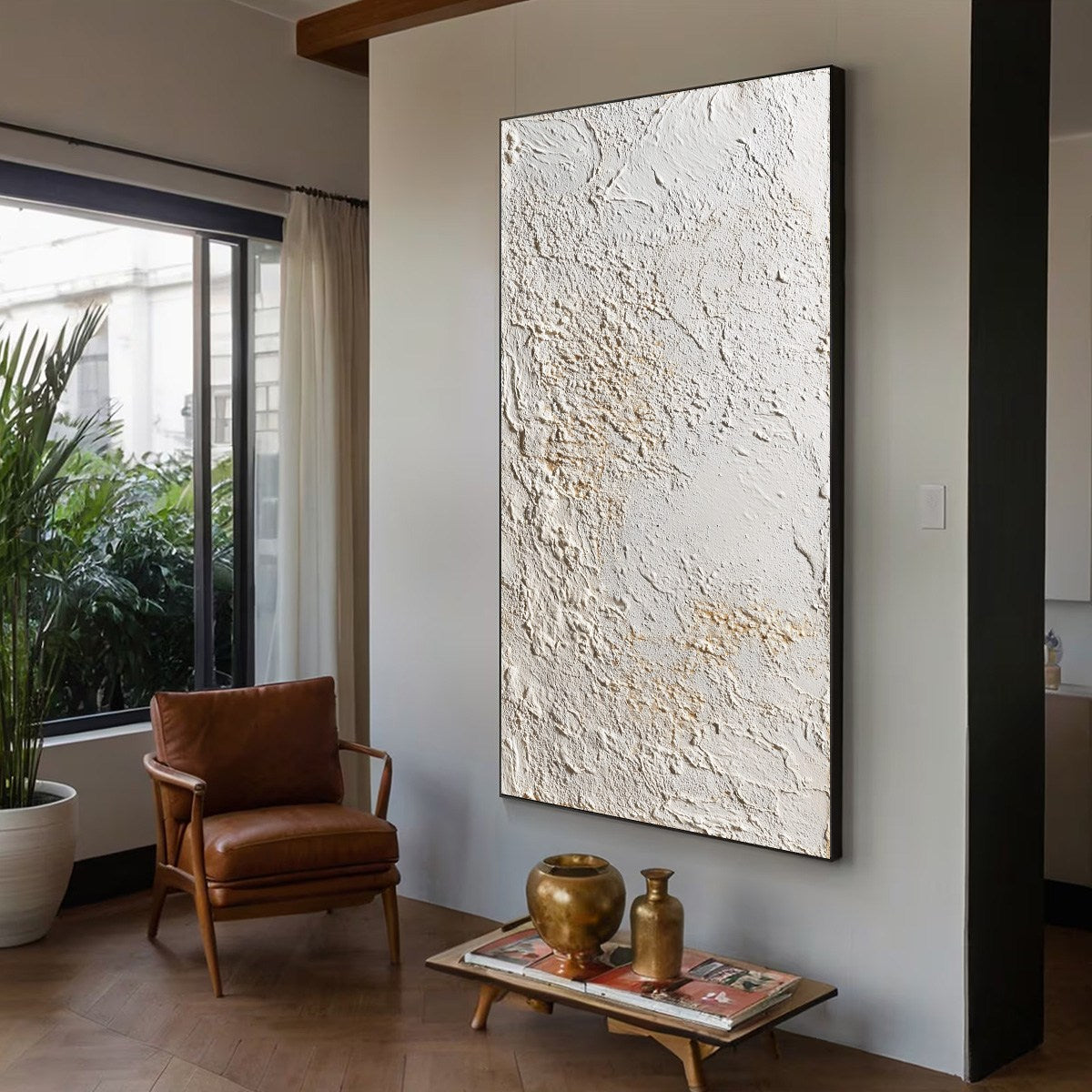 TERRA ALBA: Textured Wabi Sabi Minimalist Abstract Painting - Image 7