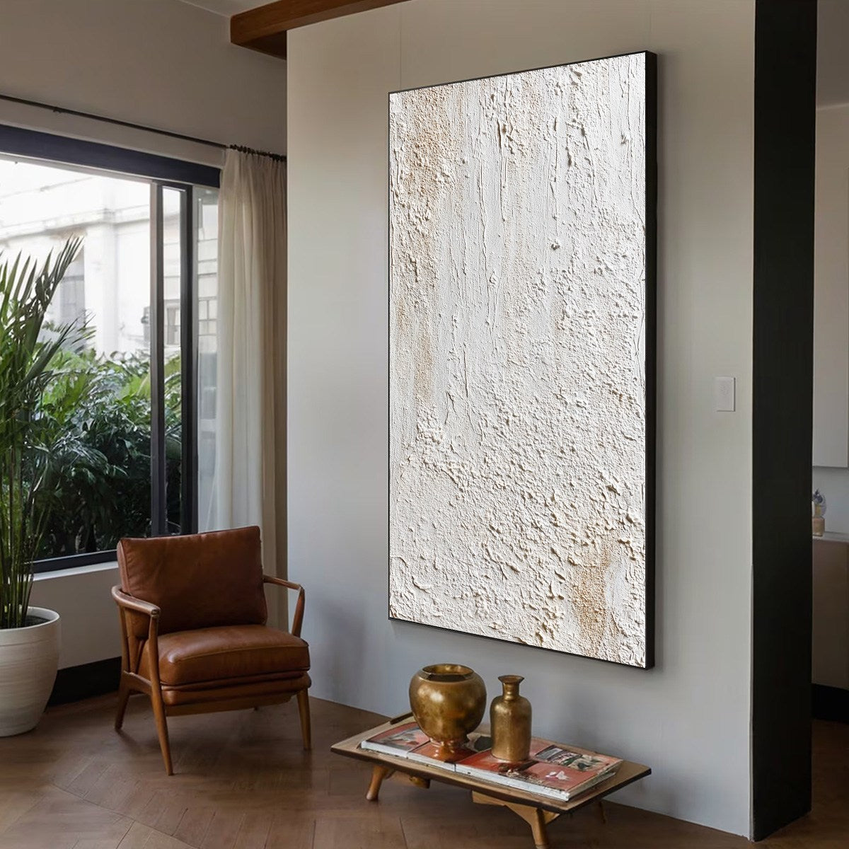 TERRA ALBA: Textured Wabi Sabi Minimalist Abstract Painting - Image 6