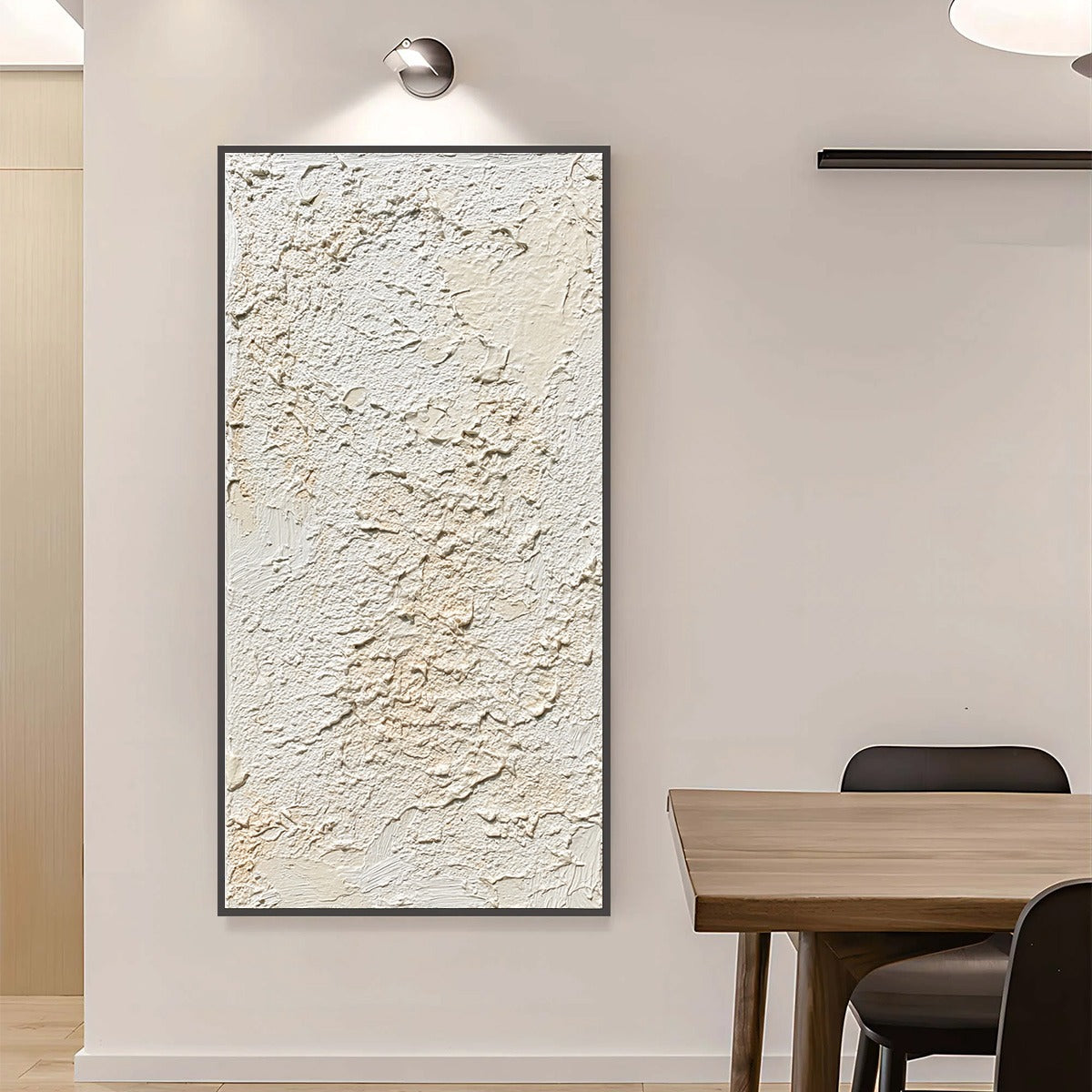 TERRA BLANCA: Heavy Texture Minimalist Wabi Sabi Painting - Image 4