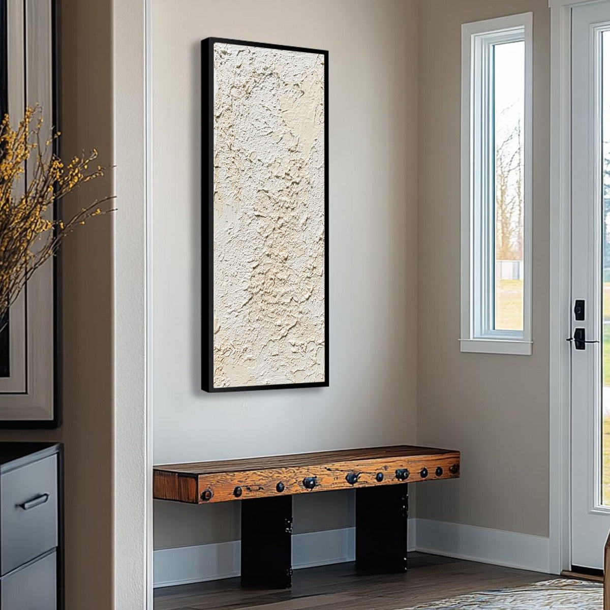 TERRA BLANCA: Heavy Texture Minimalist Wabi Sabi Painting - Image 8