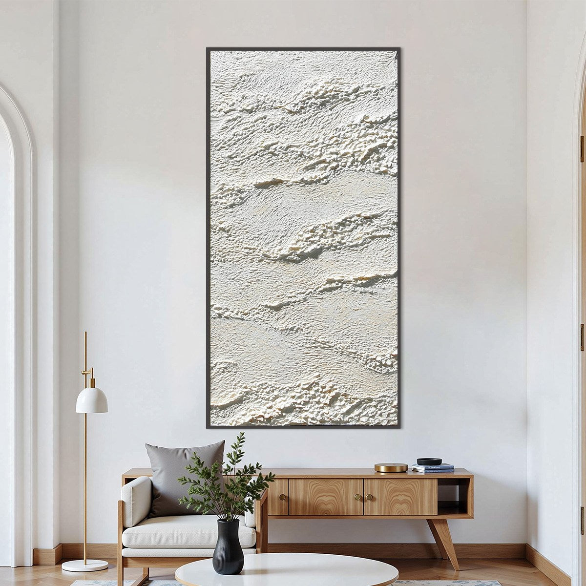 TERRA BLANCA: Minimalist Wabi Sabi Textured Abstract Painting - Image 2