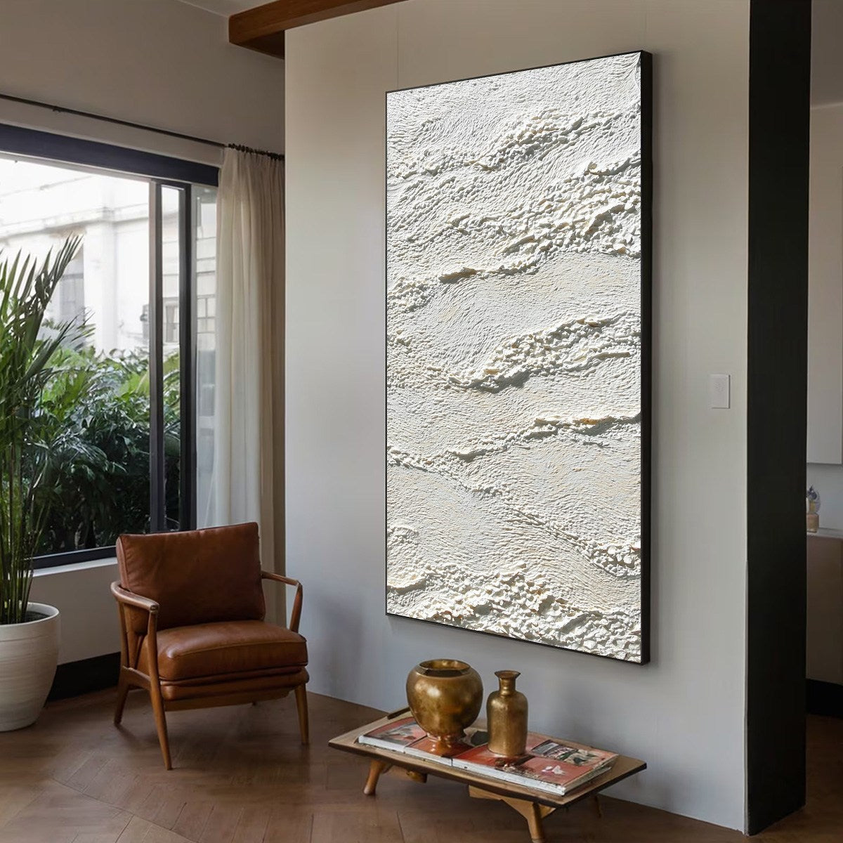 TERRA BLANCA: Minimalist Wabi Sabi Textured Abstract Painting - Image 7