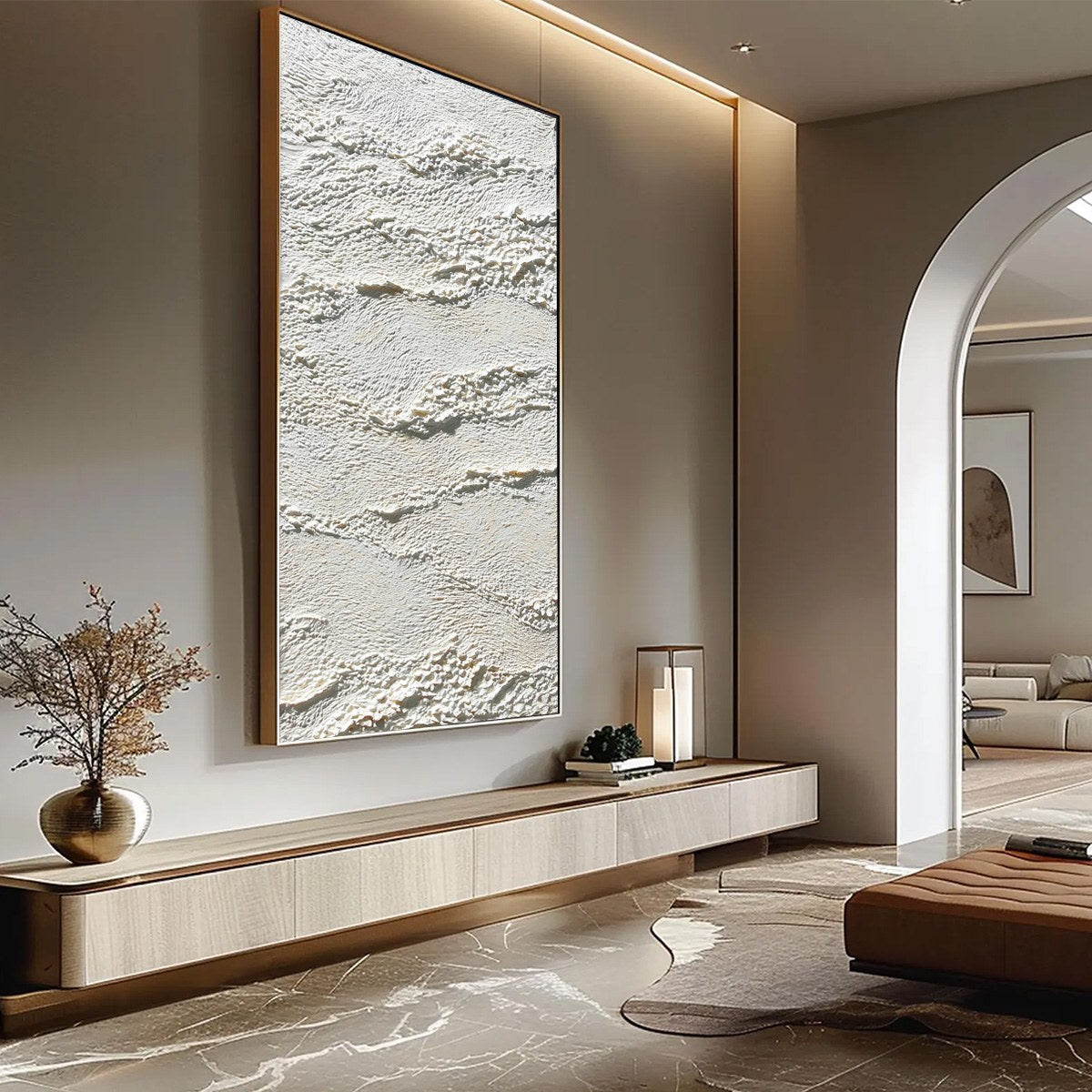 TERRA BLANCA: Minimalist Wabi Sabi Textured Abstract Painting - Image 8