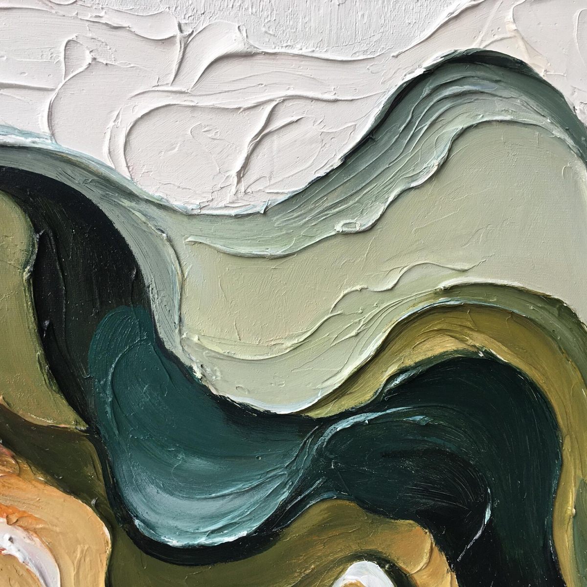 TERRA FLOW: Textured Abstract Earth Tone Panoramic Painting - Image 5
