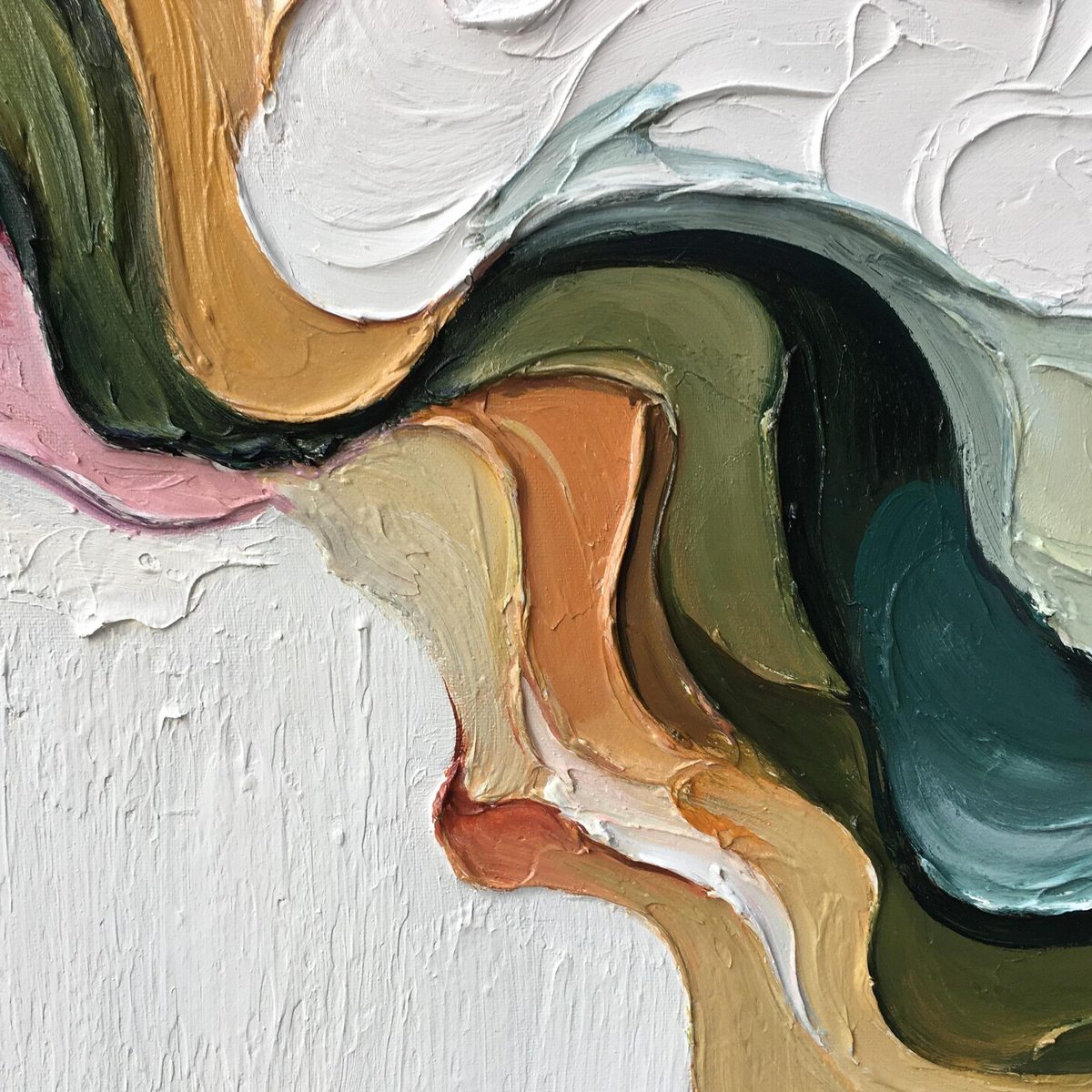 TERRA FLOW: Textured Abstract Earth Tone Panoramic Painting - Image 3