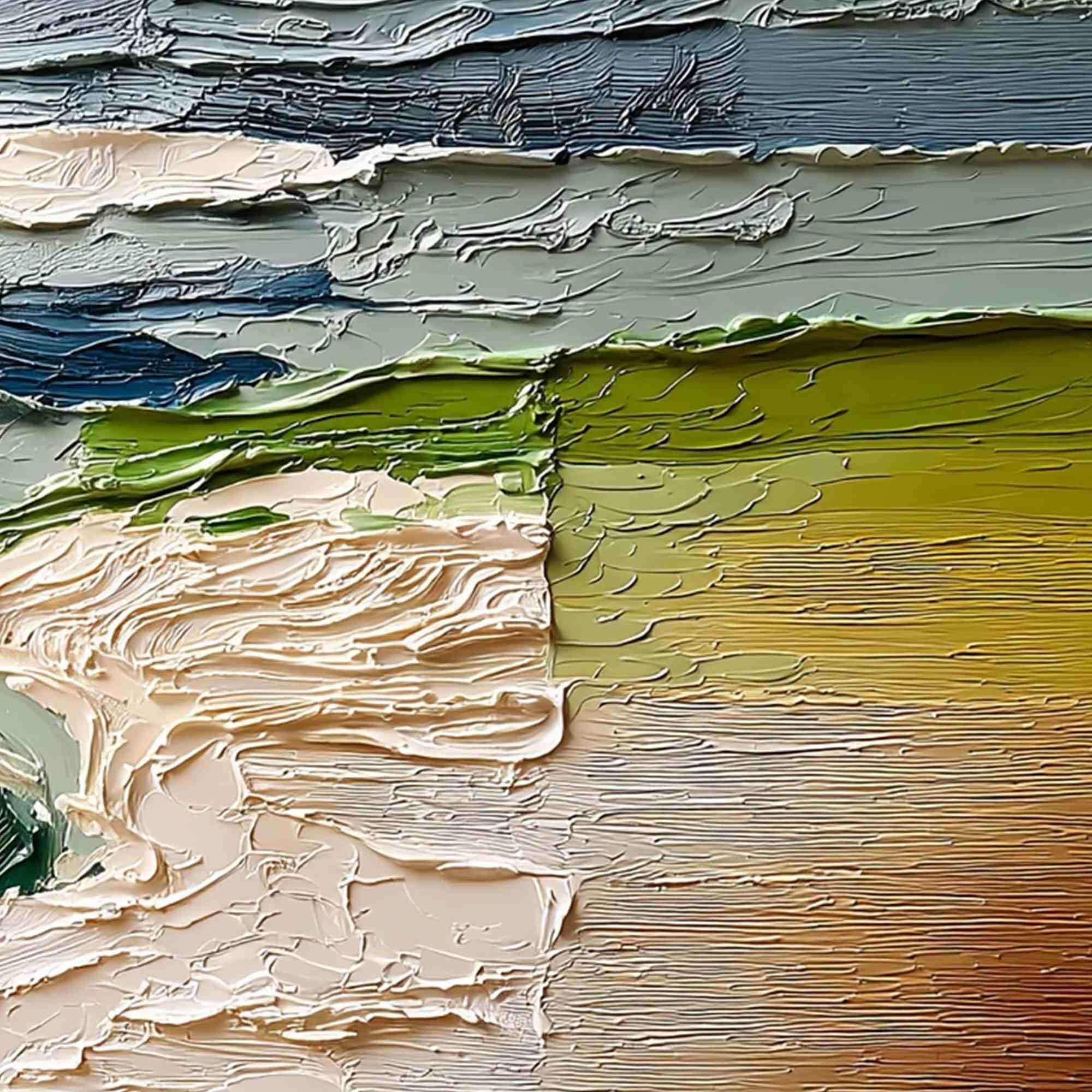 TERRA'S EDGE: Textured Wabi Sabi Coastal Abstract Painting - Image 5