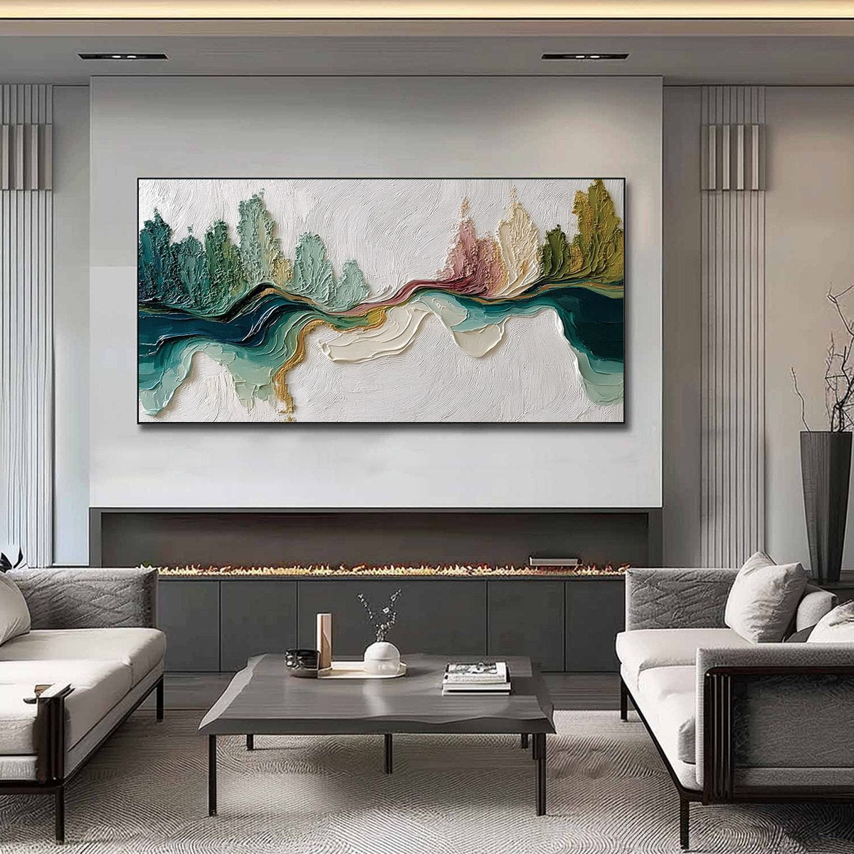 TERRA'S VEINS: Textured Abstract Landscape Impasto Oil Painting - Image 2