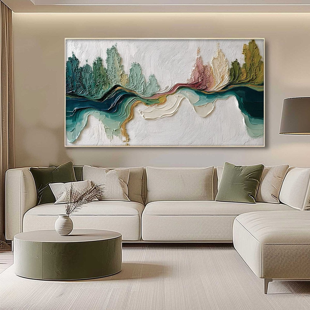TERRA'S VEINS: Textured Abstract Landscape Impasto Oil Painting - Image 4
