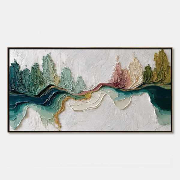TERRA'S VEINS: Textured Abstract Landscape Impasto Oil Painting