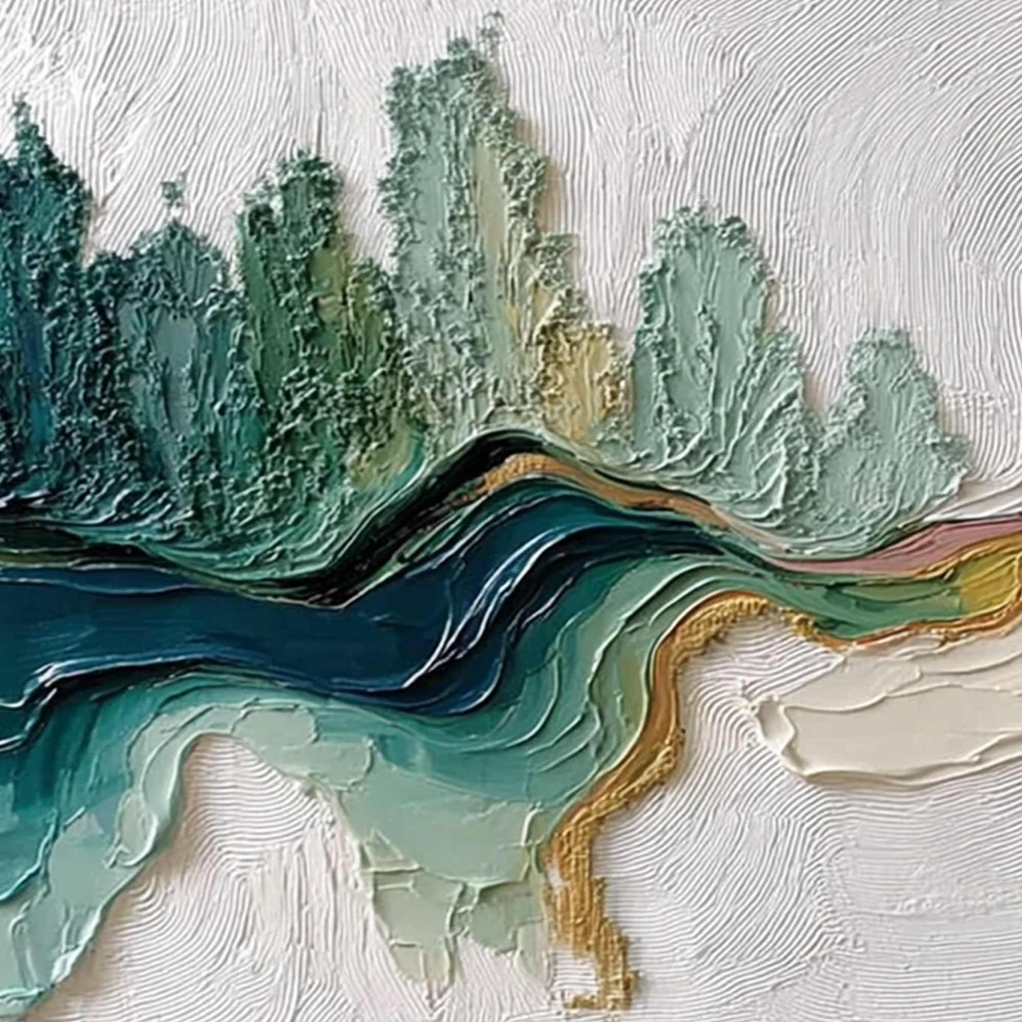 TERRA'S VEINS: Textured Abstract Landscape Impasto Oil Painting - Image 3