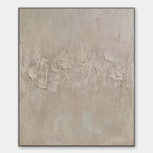 TEXTURED BEIGE ABSTRACT: Minimalist Textured Painting, Square Wall Art