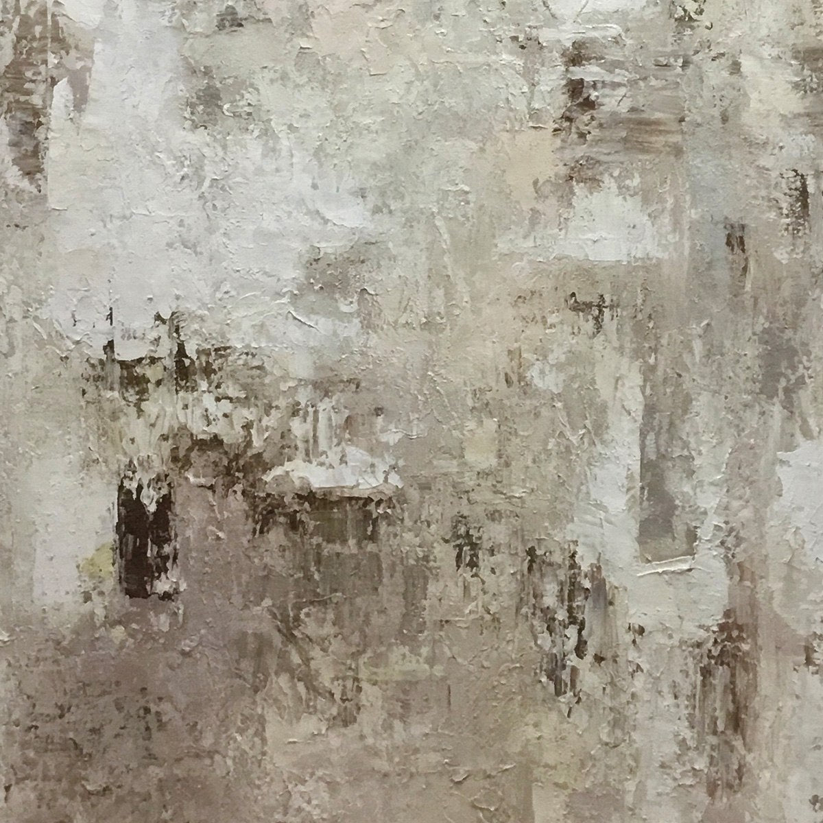 TEXTURED BEIGE ABSTRACT: Minimalist Textured Painting - Image 3