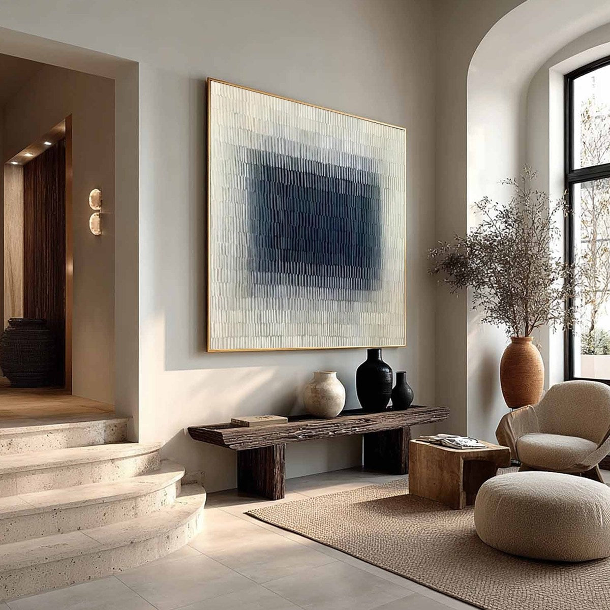 TEXTURED DEPTHS: Minimalist Textured Abstract Painting - Image 8