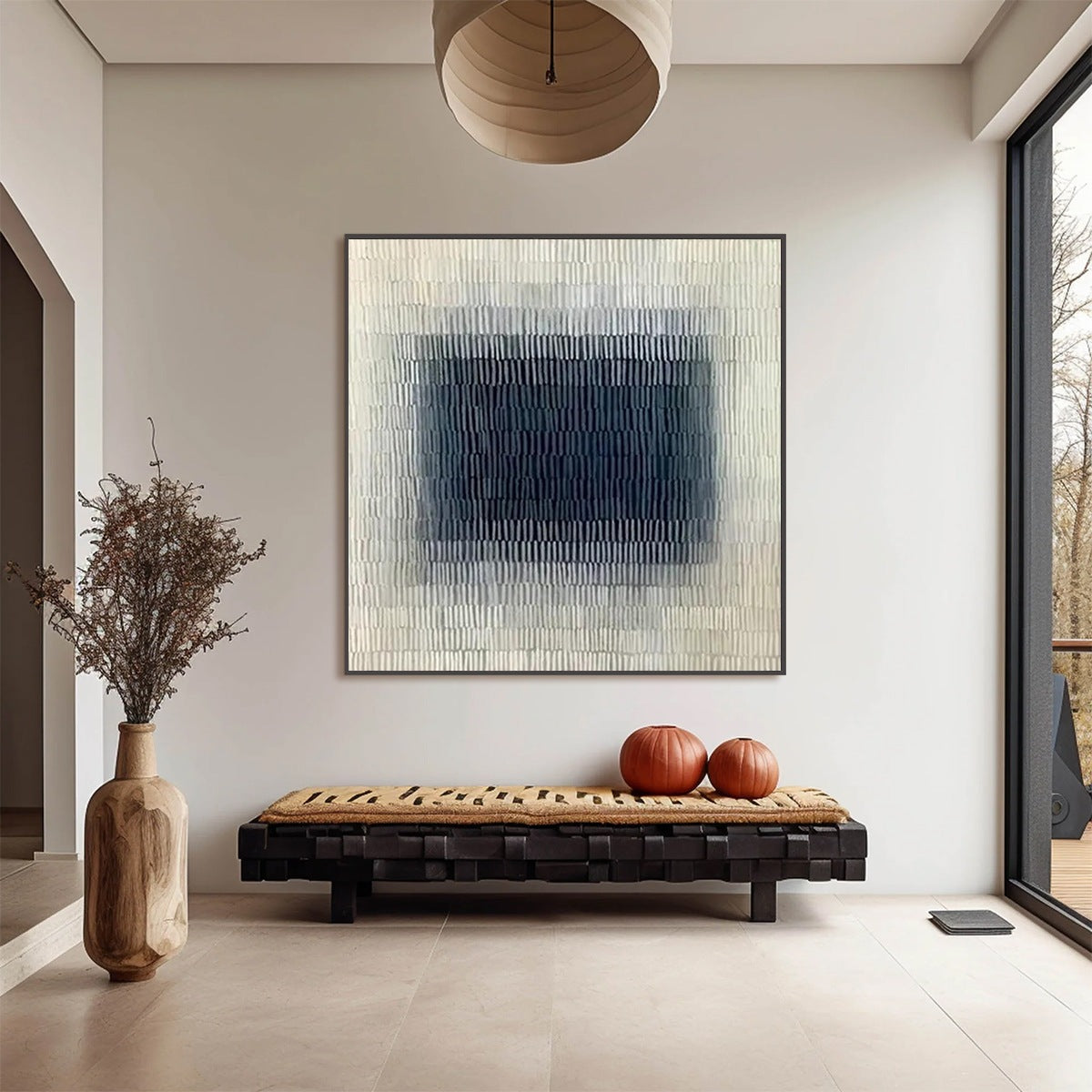 TEXTURED DEPTHS: Minimalist Textured Abstract Painting - Image 2
