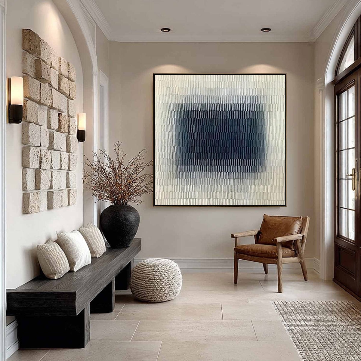 TEXTURED DEPTHS: Minimalist Textured Abstract Painting - Image 4