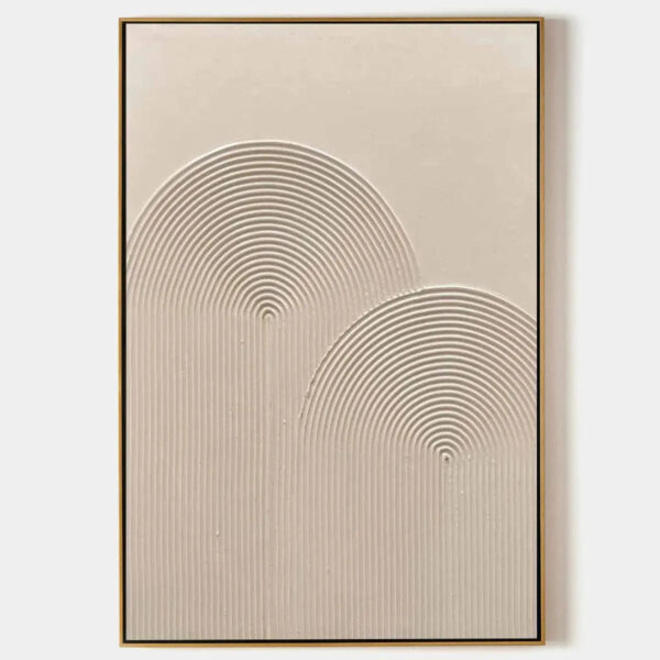 TEXTURED RAINBOW: Minimalist Textured Painting in Beige