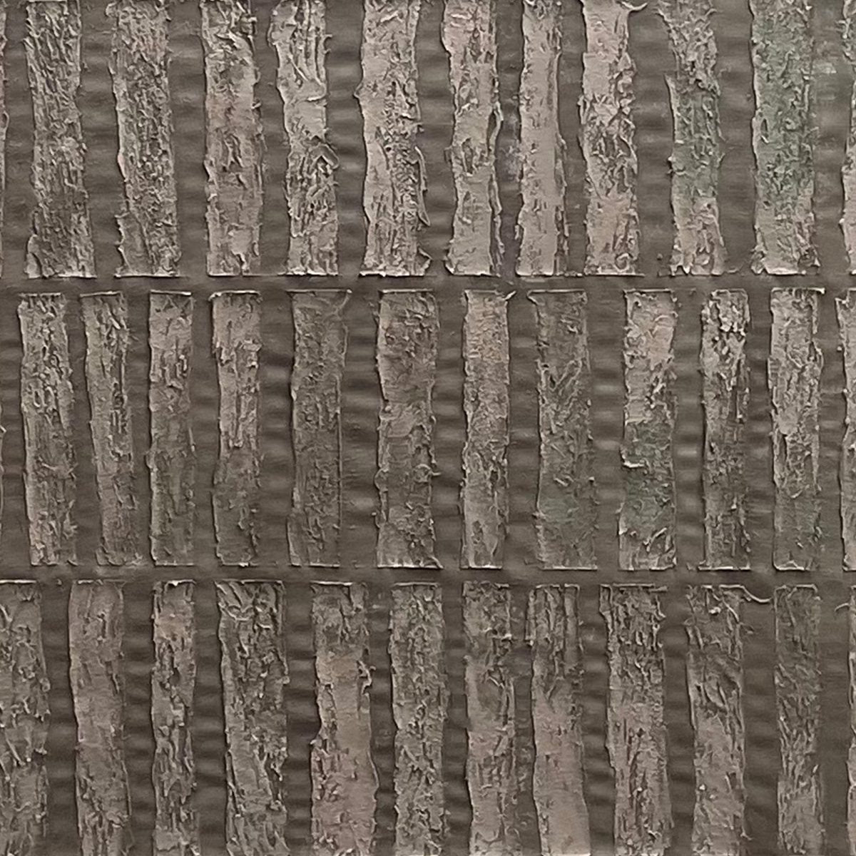 TEXTURED RECTANGLE ARRAY: Minimalist Textured Painting in Brown - Image 7