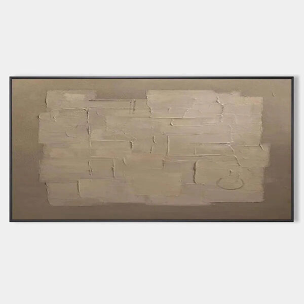 TEXTURED TAUPE ABSTRACT: Minimalist Textured Painting