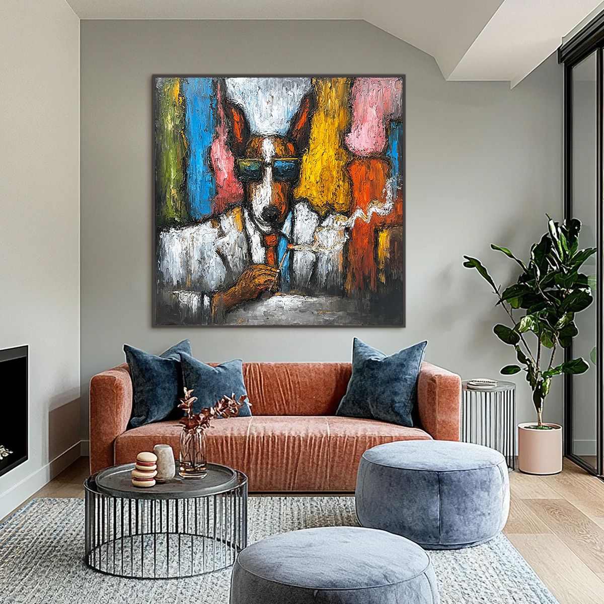 THE BOSS: Colorful Impasto Dog Portrait Painting - Image 2