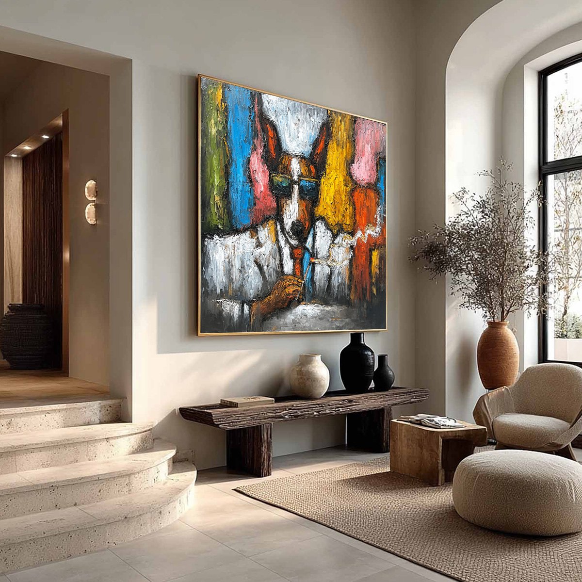 THE BOSS: Colorful Impasto Dog Portrait Painting - Image 8