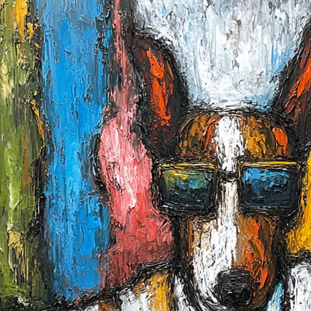 THE BOSS: Colorful Impasto Dog Portrait Painting - Image 3