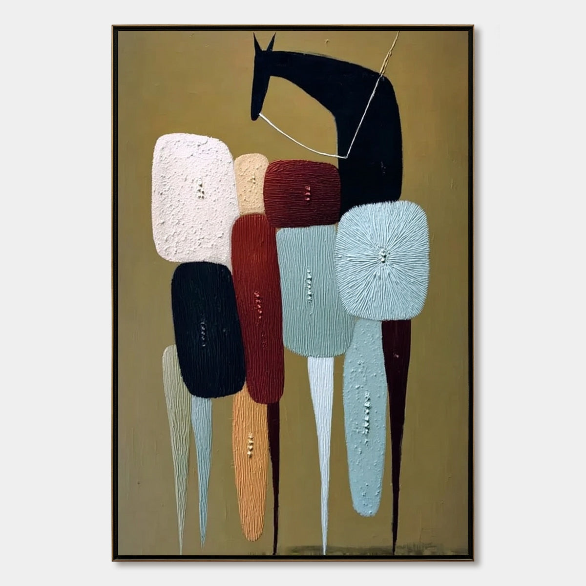 THE CARAVAN: Abstract Boho Wabi Sabi Textured Horse Painting