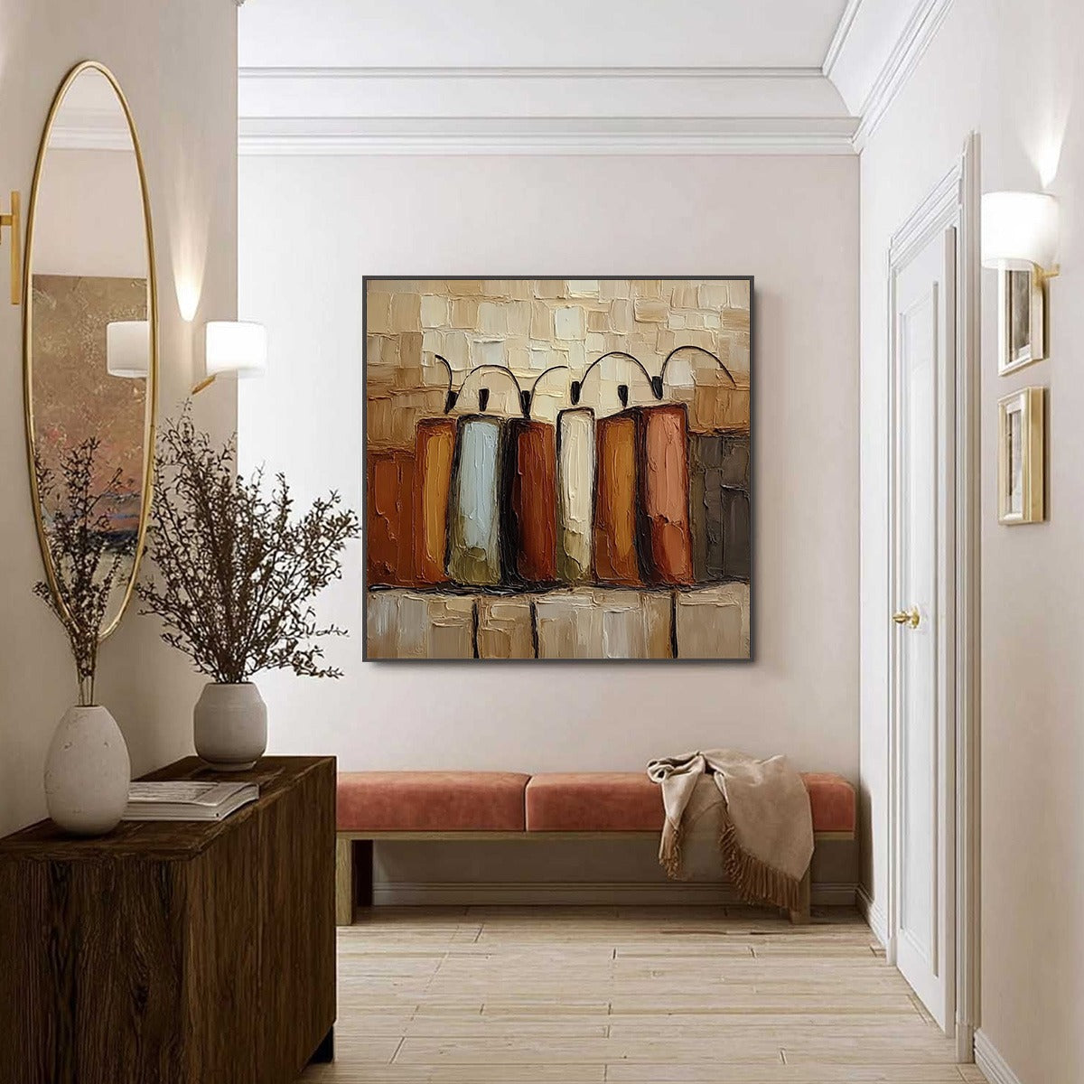 THE COLLECTIVE: Square Abstract Impasto Palette Knife Painting - Image 6