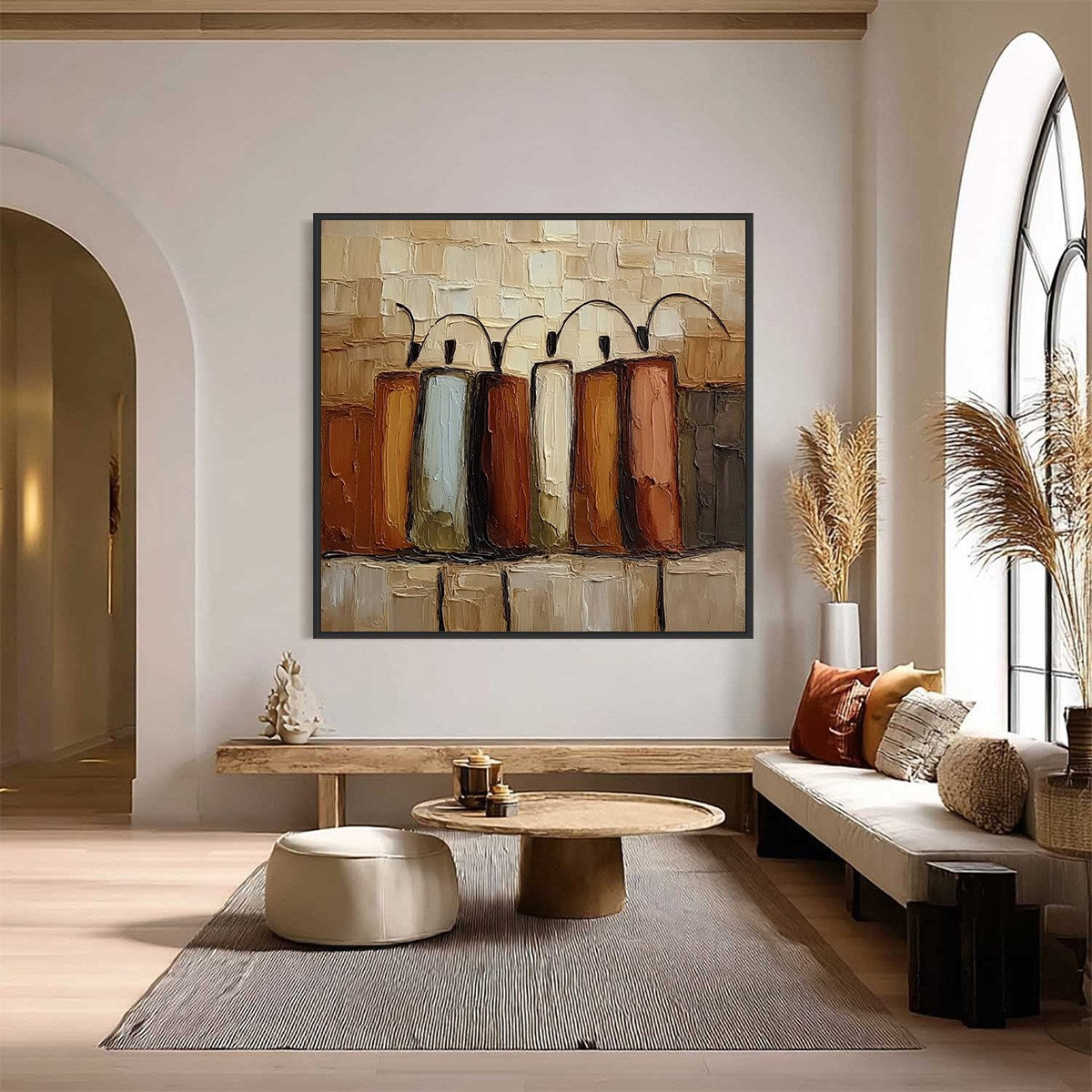 THE COLLECTIVE: Square Abstract Impasto Palette Knife Painting - Image 2