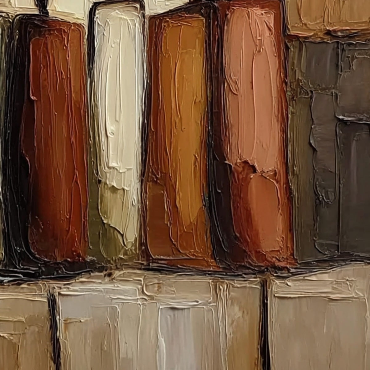 THE COLLECTIVE: Square Abstract Impasto Palette Knife Painting - Image 5