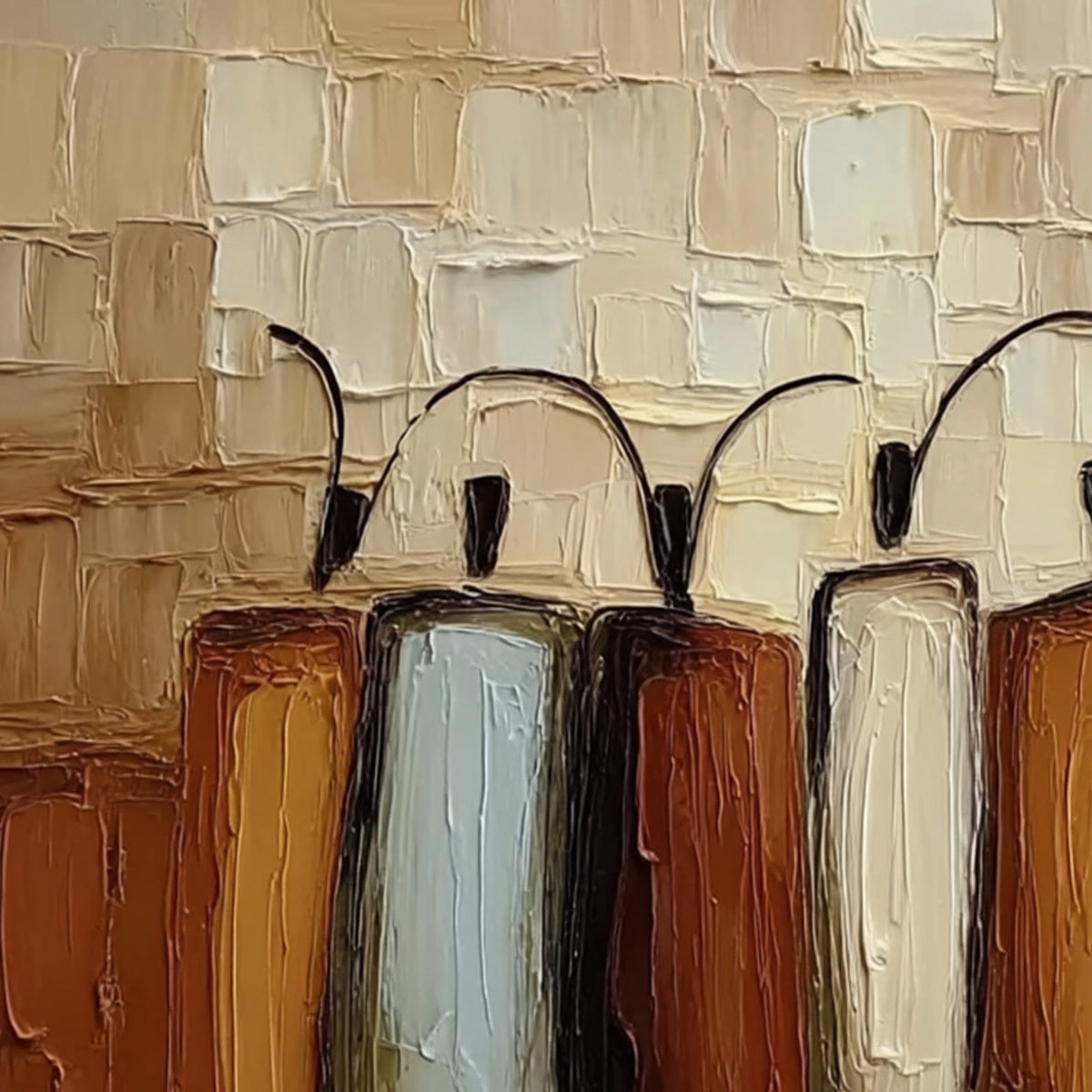 THE COLLECTIVE: Square Abstract Impasto Palette Knife Painting - Image 3