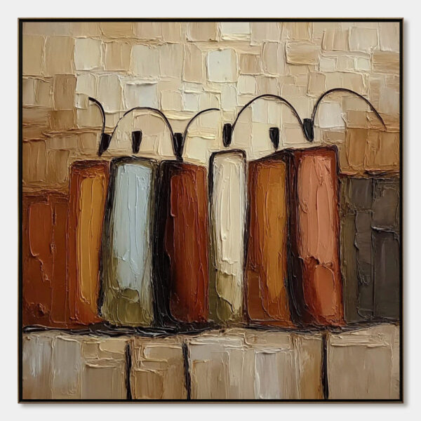 THE COLLECTIVE: Square Abstract Impasto Palette Knife Painting